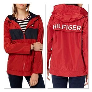 Tommy Hilfiger Sport Hooded Fleece Windbreaker Jacket size Medium